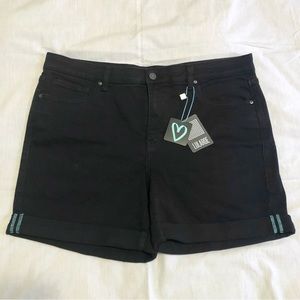 NWT LuLaRoe | Black Boyfriend Denim Shorts High Waist Cuffed | Size 36